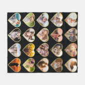 20ゴールデンパーソナライズされたハートフォトコラージュ フリースブランケット (正面(横))