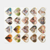 20ゴールデンパーソナライズされたハートフォトコラージュ フリースブランケット (正面(横))