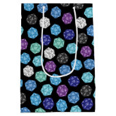 20サイドサイコロDNDゲーム子供の誕生日パーティー ミディアムペーパーバッグ (裏面)