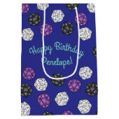 20サイドサイコロDNDゲーム子供の誕生日パーティー ミディアムペーパーバッグ (裏面)