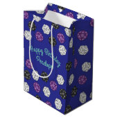 20サイドサイコロDNDゲーム子供の誕生日パーティー ミディアムペーパーバッグ (裏面アングル)