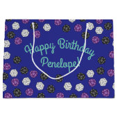 20サイドサイコロDNDゲーム子供の誕生日パーティー ラージペーパーバッグ (正面)