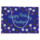 20サイドサイコロDNDゲーム子供の誕生日パーティー ラージペーパーバッグ (裏面)