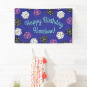 20サイドサイコロDNDゲーム子供の誕生日パーティー 横断幕 (インサイチュ)