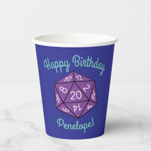 20サイドサイコロDNDゲーム子供の誕生日パーティー 紙コップ