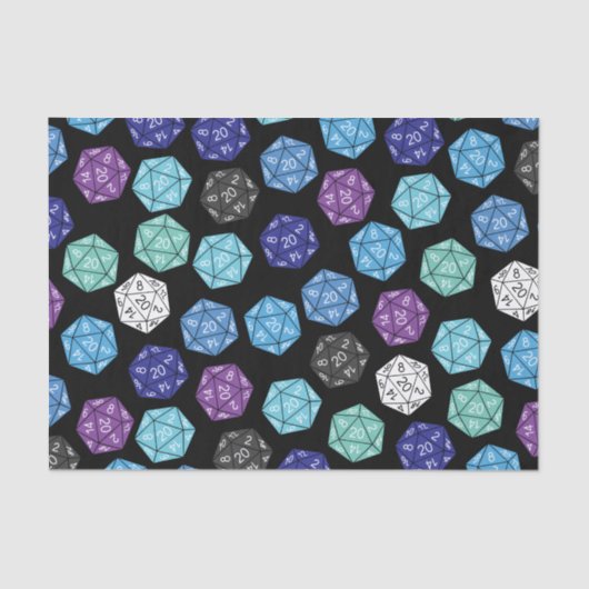 20サイドサイコロDNDゲーム子供の誕生日パーティー 薄葉紙 (正面)