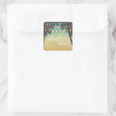 20サンキューステッカービーチサンセットパームツリーストリン スクエアシール (バッグ)