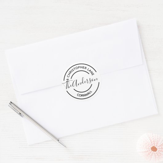 20シールのシート – 家族またはビジネス ラウンドシール (封筒)