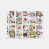 20スタイリッシュ枚のフォトのコラージュパーソナライズされた写真 フリースブランケット (正面(横))