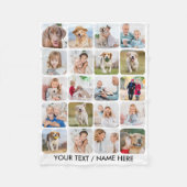 20スタイリッシュ枚のフォトのコラージュパーソナライズされた写真 フリースブランケット (正面)