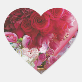 20ステッカーバラと中国Teacup ハートシール