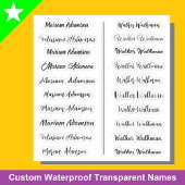 (20セット)黒の透明な名シンプルステッカー シール