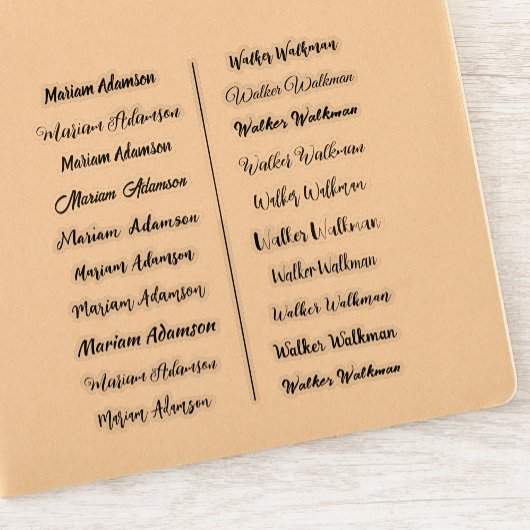 (20セット)黒の透明な名シンプルステッカー シール