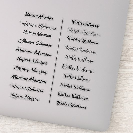 (20セット)黒の透明な名シンプルステッカー シール