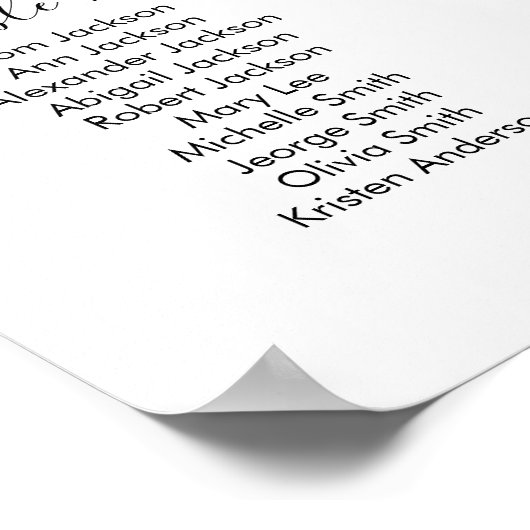 20テーブルようこそ結婚の200ゲストの座席表 ポスター (角)