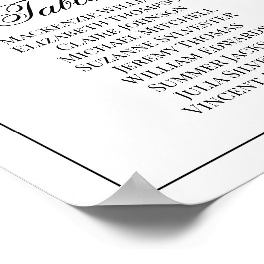 20テーブルシンプルエレガンス結婚の座席表 ポスター (角)