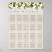 20テーブルシーティンググラフマーブルカラユリフローラ ポスター (正面)