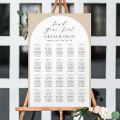 20テーブルベージュアーチあなたの座席表を見つける ポスター