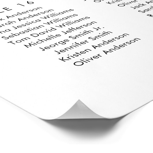 20テーブル席の座席表を見つける ポスター (角)