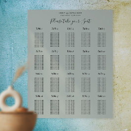 20テーブル座席表セージ緑 ポスター