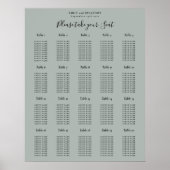 20テーブル座席表セージ緑 ポスター (正面)