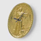 20ドルの金ゴールドの部分の自由の彫刻1907年 ラージ壁時計 (傾斜)