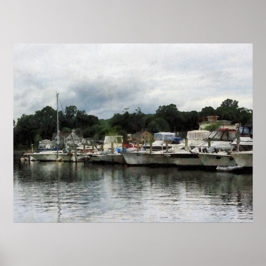 20ドル以下で開始 – 曇りの日にボートEssex CT ポスター (正面)