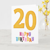 20ハッピーバースデーグリーティングカードデザイン1 カード (黄色い花)