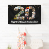 20ハッピーバースデー写真コラージュ記念日 横断幕 (インサイチュ)