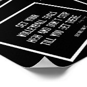 20バレーボール引用文(白黒) ポスター (角)