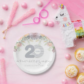 20パーソナライズされた周年結婚フローラ ペーパープレート (パーティー)