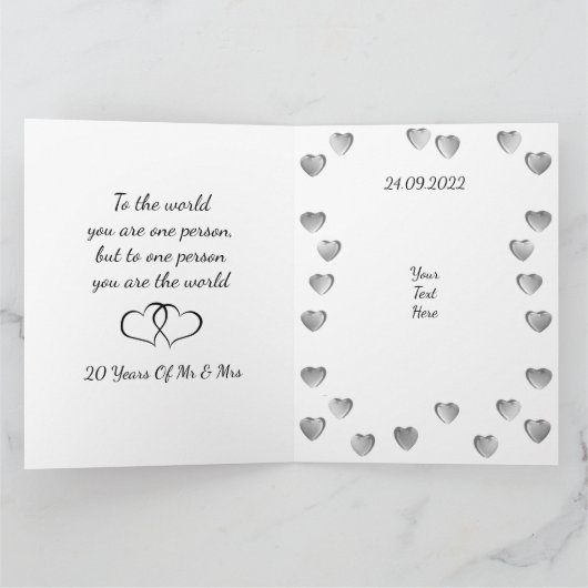 20パーソナライズされた周年記念結婚カードの夫 カード (内部)