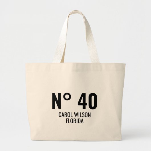 20パーソナライズされた日30日40日50日60日70誕生日 ラージトートバッグ (正面)