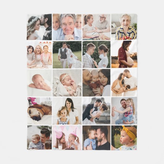 20パーソナライズされた枚のコラージュの毛布 フリースブランケット (正面)