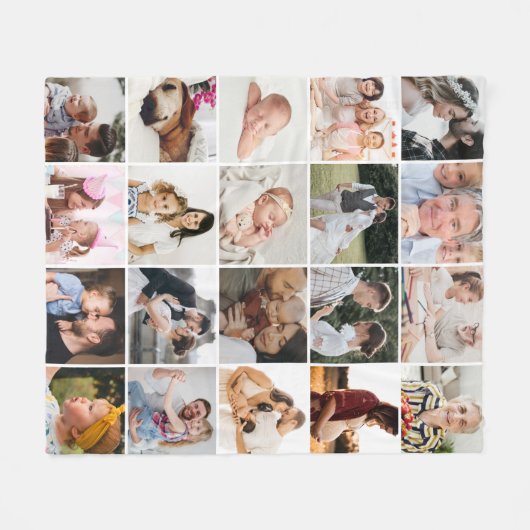 20パーソナライズされた枚のコラージュの毛布 フリースブランケット (正面(横))