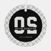 20パーソナライズされた誕生日モダン及びエレガント ガラスオーナメント (裏面)