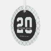 20パーソナライズされた誕生日モダン及びエレガント ガラスオーナメント (正面左)