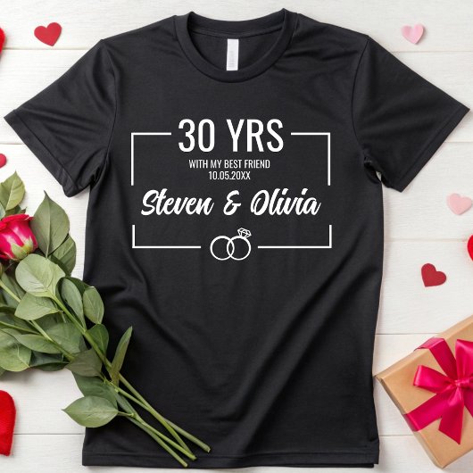 20パーソナライズされたth 30th結婚anniversaryのカップル tシャツ