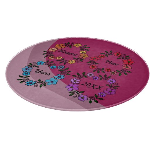 20パーソナライズされたXX年おめでとう&花リース カッティングボード (角)