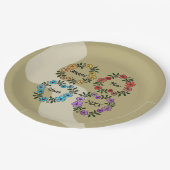 20パーソナライズされたXX年おめでとう&花リース ペーパープレート (アングル)