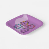 20パーソナライズされたXX年おめでとう&花リース ペーパープレート (傾斜あり)