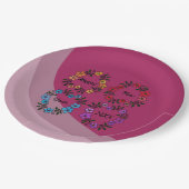 20パーソナライズされたXX年おめでとう&花リース ペーパープレート (アングル)