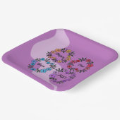 20パーソナライズされたXX年おめでとう&花リース ペーパープレート (傾斜あり)