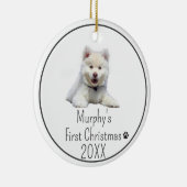 20パーソナライズされたXX犬の初めてのクリスマス写真 セラミックオーナメント (右)