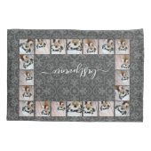 20フォトコラージュとパターモダンンスクリプト名 枕カバー (裏面)