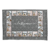 20フォトコラージュとパターモダンンスクリプト名 枕カバー (正面)