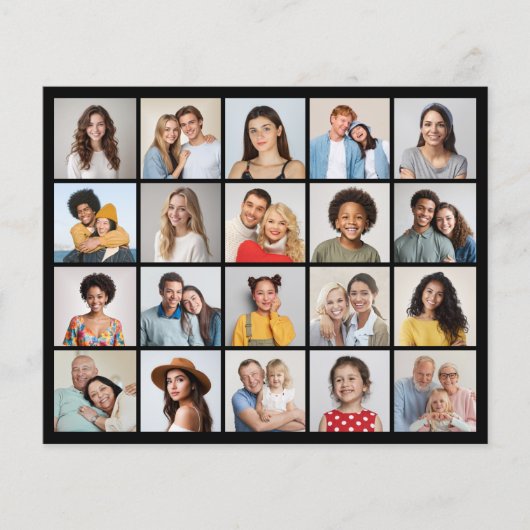 20フォトコラージュ編集可能カラーカード/紙シート (正面)