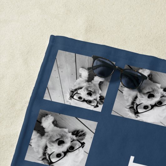 20フォトコラージュ色を選択して名前を追加 ビーチタオル (インサイチュ)