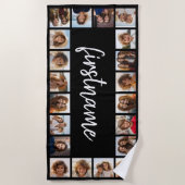 20フォトコラージュ色を選択して名前を追加 ビーチタオル (正面)