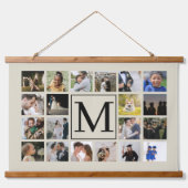 20フォトコラージュ黒とBiegeファミリー 吊り下げ型タペストリー (正面)